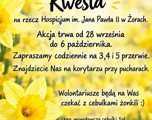Pola Nadziei w Orzeszu – szkolna akcja na rzecz hospicjum w Żorach