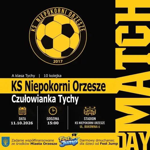 10. kolejka A-klasy Podokręgu Tychy: KS Niepokorni Orzesze zmierzy się z Czułowianką Tychy