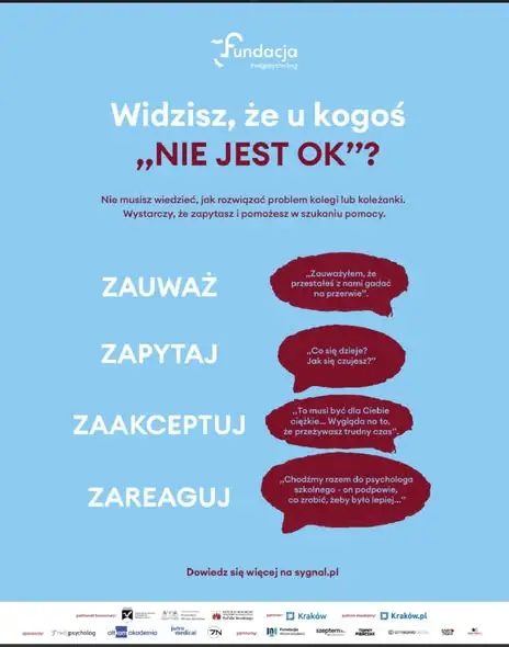 Światowy Dzień Zdrowia Psychicznego – kampania SYGNAŁ w szkole