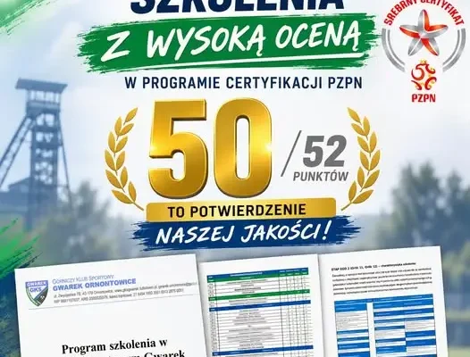 Gwarek Ornontowice z 50 punktami w certyfikacji PZPN