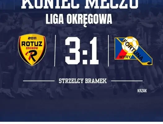 Liga okręgowa: Fortuna Wyry przegrywa z Rotuzem Bronów na wyjeździe