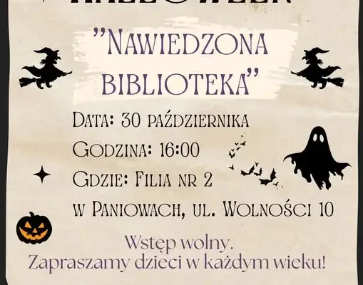 Nawiedzona biblioteka w Paniowach – halloweenowy escape room dla dzieci
