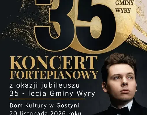 Koncert fortepianowy na 35-lecie Gminy Wyry – Mateusz Krzyżowski wystąpi w Gostyni