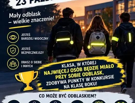 Odblaskowy Piątek w szkole – 23 października zadbajmy o bezpieczeństwo