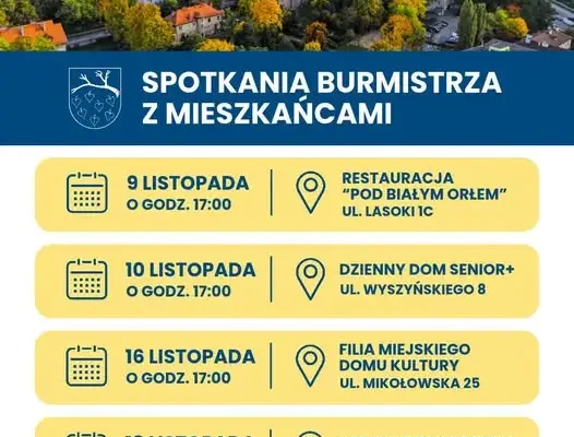 Burmistrz Łazisk Górnych zaprasza na listopadowe spotkania z mieszkańcami