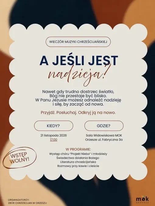Wieczór muzyki chrześcijańskiej w Orzeszu – „A jeśli jest nadzieja?”