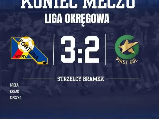 Fortuna Wyry wygrywa 3:2 z GOL Bieruń w emocjonującym meczu