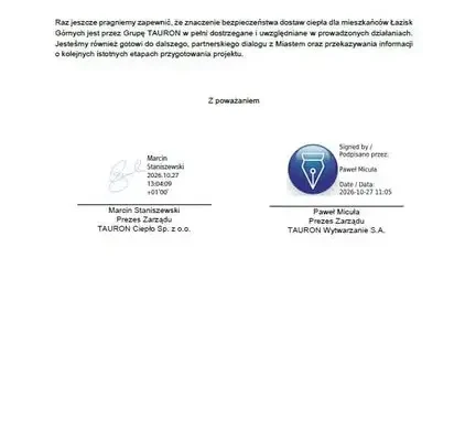 Łaziska Górne: władze miasta odpowiadają na zarzuty dotyczące terenów TAURONA