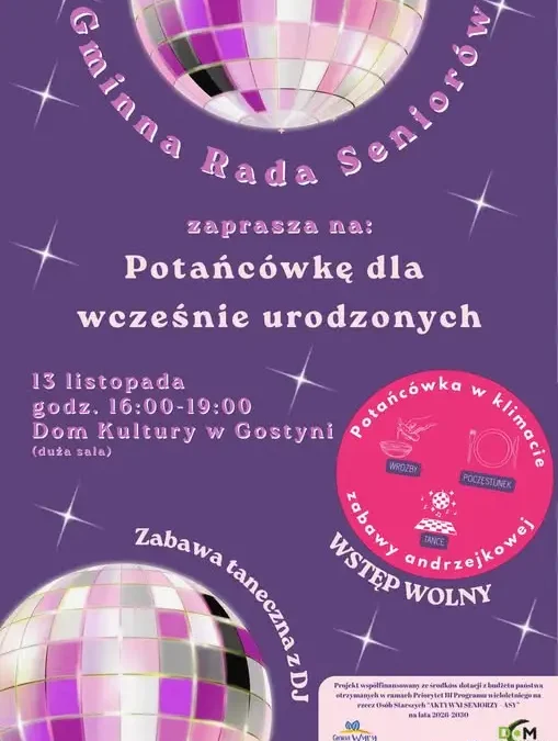 Potańcówka andrzejkowa dla seniorów w Gostyni – 13 listopada